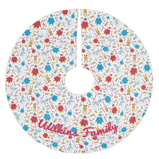 Speelse Penguin Rendier Snowman Design Kerstboom Rok (Voorkant)