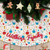 Speelse Penguin Rendier Snowman Design Kerstboom Rok