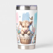 Speelse Penseelstreek Paas Highland Koe 20oz Geïsoleerde Drinkbeker (Voorkant)