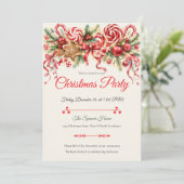 Speelse Pepermunt Kerstfeest Kaart (Staand voorkant)