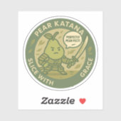 Speelse Perzik Samoerai Discipline  Sticker (Vel)