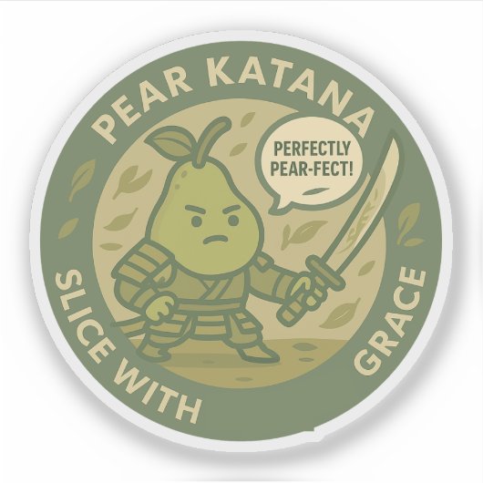 Speelse Perzik Samoerai Discipline  Sticker (Voorkant)