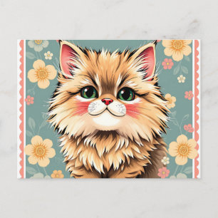 Speelse Perzische kat Briefkaart