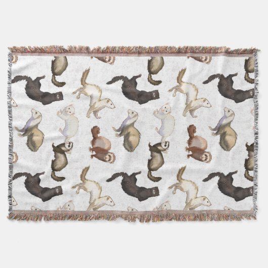 Speelse Pet Ferret Business Deken (Voorkant)