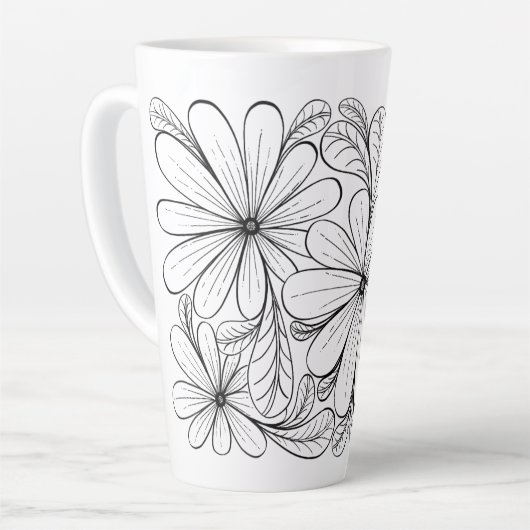 Speelse Petals Latte Mok (Linkerhoek)