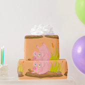 Speelse Pig in Mud Funny Boerderij Animal Cadeaupapier