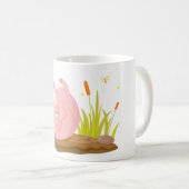 Speelse Pig in Mud Funny Boerderij Animal Koffiemok (Voorkant rechts)