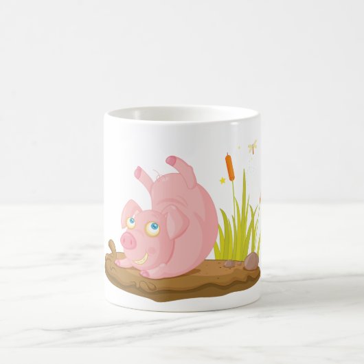Speelse Pig in Mud Funny Boerderij Animal Koffiemok (Center)