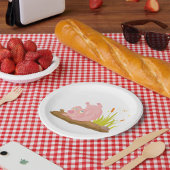 Speelse Pig in Mud Funny Boerderij Animal Papieren Bordje