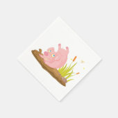 Speelse Pig in Mud Funny Boerderij Animal Servet (Hoek)