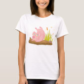 Speelse Pig in Mud Funny Boerderij Animal T-shirt (Voorkant)