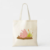 Speelse Pig in Mud Funny Boerderij Animal Tote Bag (Achterkant)