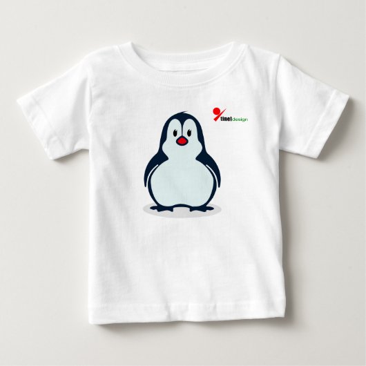 Speelse Pinguïn Baby T-Shirt (Voorkant)