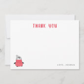 Speelse Pinguïn Kinderen Vakantie Bedankt Notitiekaartje (Voorkant)