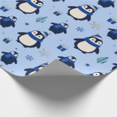 Speelse Pinguïn Winter Inpakpapier (Hoek)
