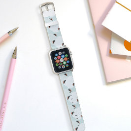 Speelse Pinguïns Glijden op Sneeuwpatroon Apple Horlogebandje