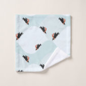 Speelse Pinguïns Glijden op Sneeuwpatroon Bad Handdoek (Wasdoekje)