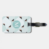 Speelse Pinguïns Glijden op Sneeuwpatroon Bagagelabel (Achterkant horizontaal)