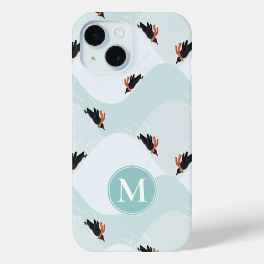 Speelse Pinguïns Glijden op Sneeuwpatroon Case-Mate iPhone Case (Achterkant)