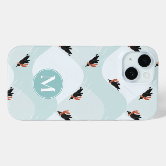 Speelse Pinguïns Glijden op Sneeuwpatroon Case-Mate iPhone Case (Achterkant (horizontaal))