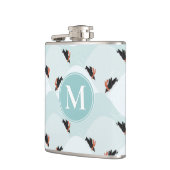 Speelse Pinguïns Glijden op Sneeuwpatroon Heupfles (Links)