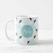 Speelse Pinguïns Glijden op Sneeuwpatroon Koffiemok (Links)