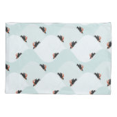 Speelse Pinguïns Glijden op Sneeuwpatroon Kussensloop (Achterkant)