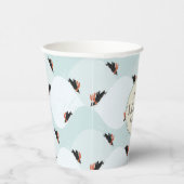 Speelse Pinguïns Glijden op Sneeuwpatroon Papieren Bekers (Rechts)