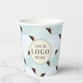 Speelse Pinguïns Glijden op Sneeuwpatroon Papieren Bekers (Voorkant)