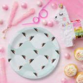 Speelse Pinguïns Glijden op Sneeuwpatroon Papieren Bordje (Feest)