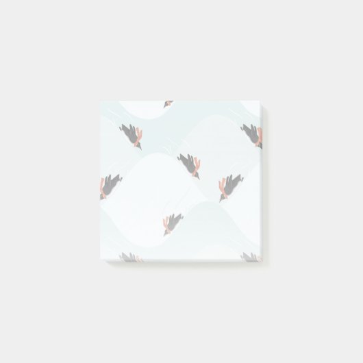 Speelse Pinguïns Glijden op Sneeuwpatroon Post-it® Notes (Voorkant)