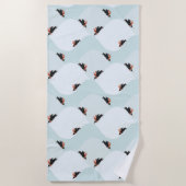 Speelse Pinguïns Glijden op Sneeuwpatroon Strandlaken (Voorkant)