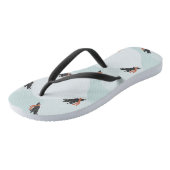 Speelse Pinguïns Glijden op Sneeuwpatroon Teenslippers (Schuin)
