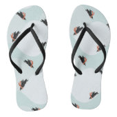 Speelse Pinguïns Glijden op Sneeuwpatroon Teenslippers (Voetbed)