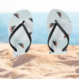Speelse Pinguïns Glijden op Sneeuwpatroon Teenslippers