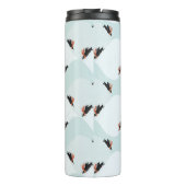 Speelse Pinguïns Glijden op Sneeuwpatroon Thermosbeker (Achterkant)