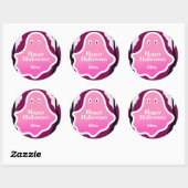 Speelse Pink Ghost Halloween Stickers (Vel)