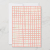Speelse Pink Gingham Scallop Border Baby shower Kaart (Achterkant)