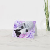 Speelse "Pippa" Paarse Bloemen blanco notecard Kaart (Voorkant)