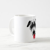 Speelse Pit Mix Rode Tong Coffee Mok (Voorkant links)