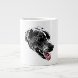 Speelse Pitbull Mix Red Tongue Portrait Mok