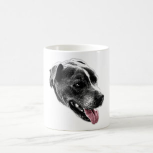 Speelse Pitbull Mix Red Tongue Portrait Mok