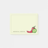 Speelse pittige rode chilipeper en jalapeño post-it® notes (Voorkant)