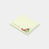 Speelse pittige rode chilipeper en jalapeño post-it® notes (Schuin)