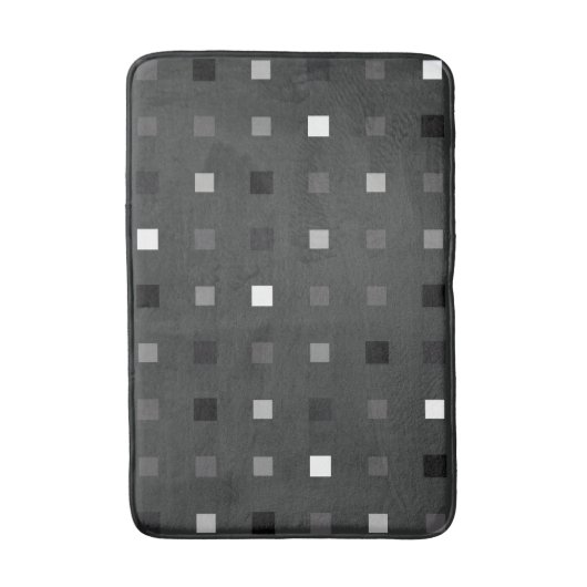 Speelse pixels Controleer het grijze zwarte patroo Badmat (Voorkant Verticaal)