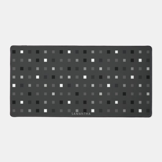 Speelse pixels Controleer het grijze zwarte patroo Bureaumat (Voorkant)
