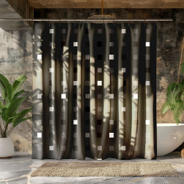 Speelse pixels Controleer het grijze zwarte patroo Douchegordijn