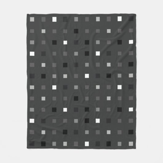 Speelse pixels Controleer het grijze zwarte patroo Fleece Deken (Voorkant)