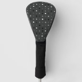 Speelse pixels Controleer het grijze zwarte patroo Golfheadcover (Voorkant)