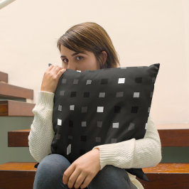 Speelse pixels Controleer het grijze zwarte patroo Kussen